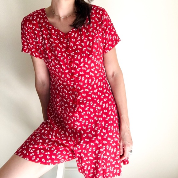 Vintage 90’s cherry red print romper - Picture 15 of 16